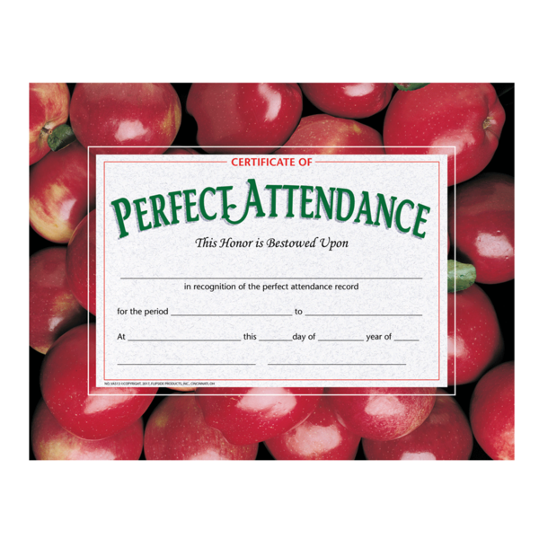 Hayes Certificate ofPerfect Attendance, PK5 VA513-5